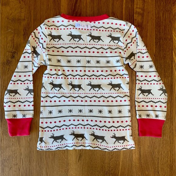 L'OVED BABY Reindeer Christmas Pajamas 2T 4-5 Fair Isle Organic Cotton Unisex - Picture 3 of 15